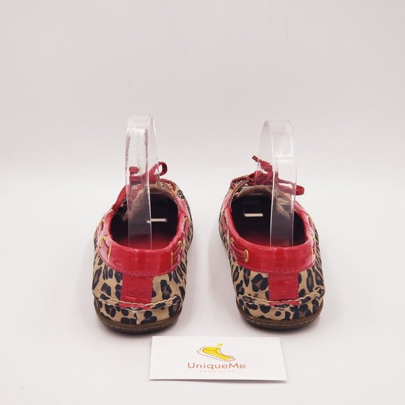 Sperry Leopard print Red Flats A864 - Picture 4 of 7